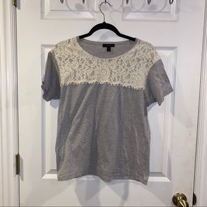 J. Crew Lace Front Tee
